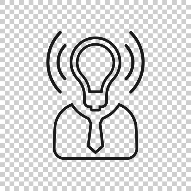 透明风格的意识图标。想法在孤立的背景上的人体矢量插图。客户大脑经营理念。图片下载
