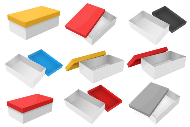 彩色盖子的礼品盒。集合图片下载