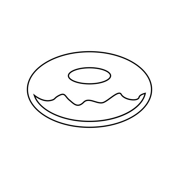 甜甜圈图标：用于移动概念和Web应用程序的食物元素图标，网站设计、应用开发的轮廓细线图标图片下载