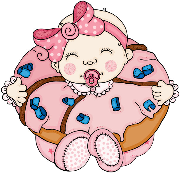 粉色甜甜圈里有个小女孩图片下载