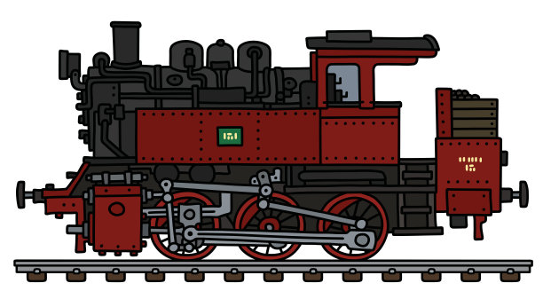 经典的红色蒸汽机车图片下载