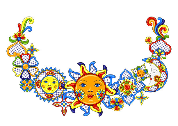 墨西哥装饰与可爱天真的艺术项目。图片下载