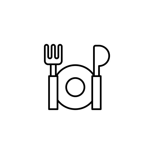 勺子叉子食物图标矢量素材图片下载