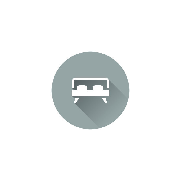 睡眠床和枕头图标矢量图图片下载