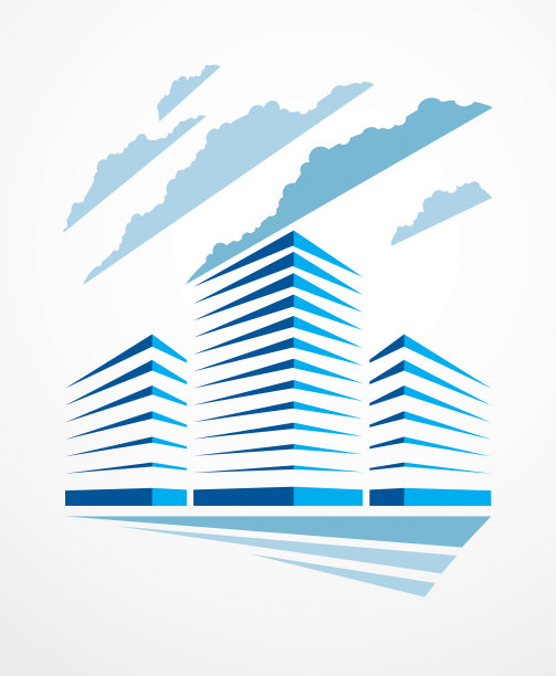 办公楼、现代建筑矢量插画。房地产商业中心设计。大城市的3D未来主义立面。可以作为图标使用。图片下载