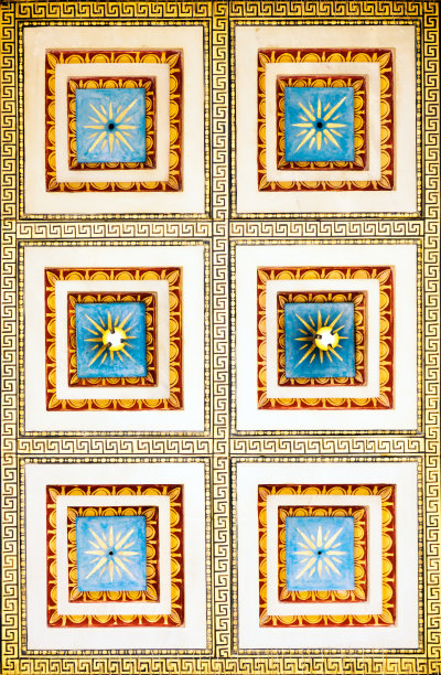 希腊雅典，国家学院屋顶细节图片下载