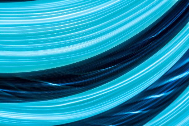 未来抽象背景美丽的发光蓝色氖气几何线条。图片下载