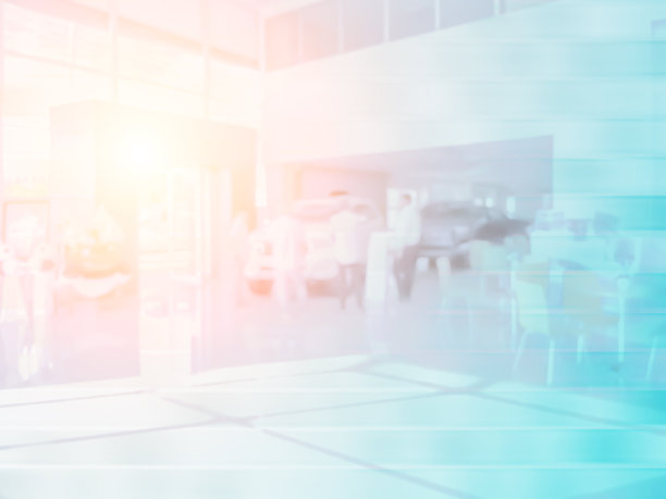 抽象的建筑或汽车展厅大堂模糊了背景。图片下载