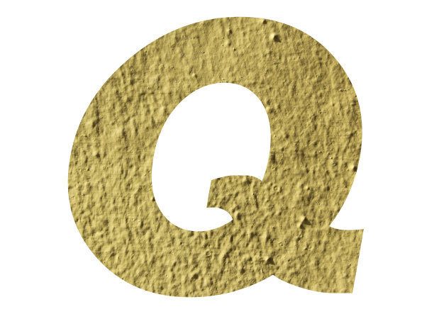 字母Q字母表与黄色墙在白色的背景图片下载