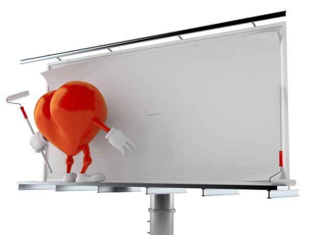 心字符与空白广告牌图片下载