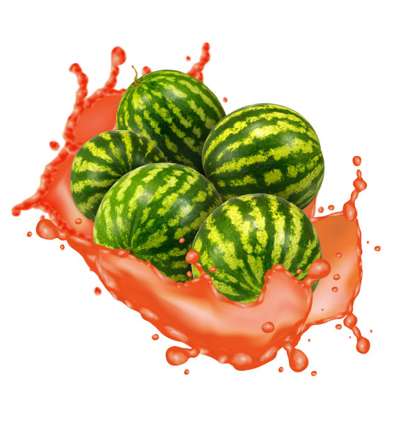 孤立的形象的西瓜在白色的背景图像草在花园近距离图片下载