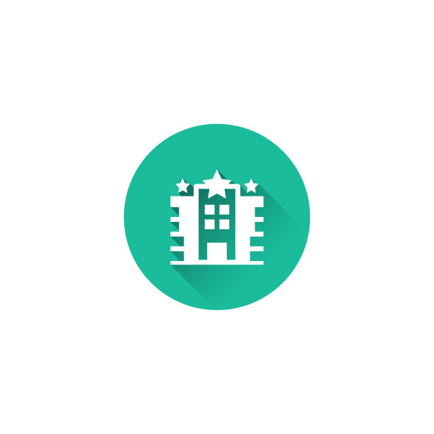 酒店建筑图标矢量插图图片下载