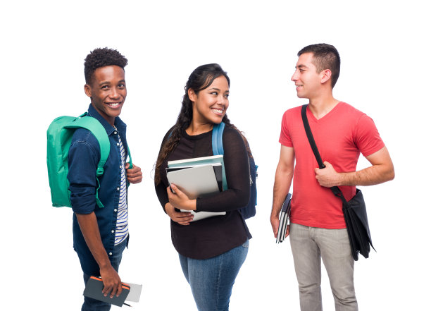 大学生拿着书，微微转头图片下载