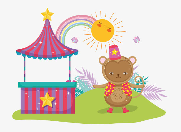 马戏团商店和猴子动物服装图片下载