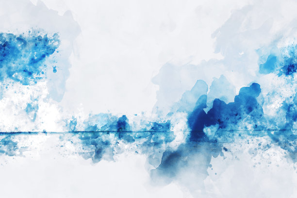 抽象水彩背景混有蓝色和绿色看起来像大海的颜色，数字水彩画图片下载