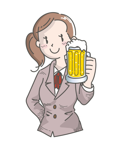 办公室职员用啤酒敬酒图片下载