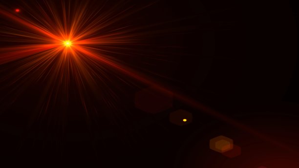 黑色背景上的镜头光晕效果。数码插图。图片下载