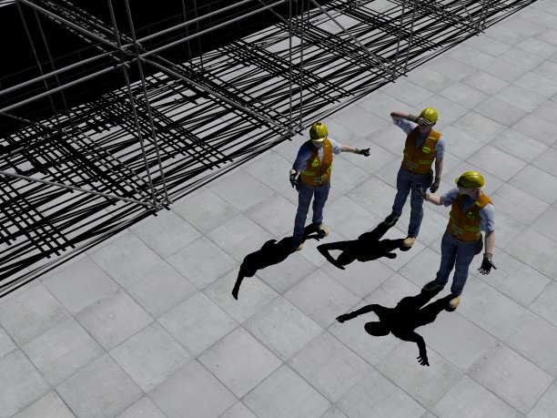 建筑工地的工人。图片下载