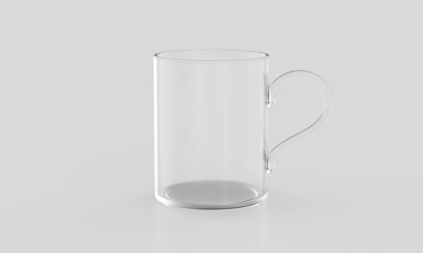 透明玻璃杯在光背景模型图片下载