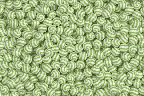 绿色条纹的球体。抽象的3 d背景。图片下载