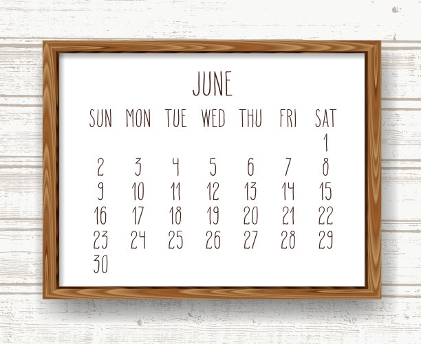 2019年6月月历图片下载