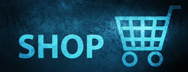 商店特有的蓝色横幅背景图片下载