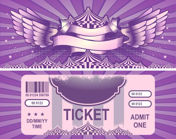 复古的马戏团的票图片下载
