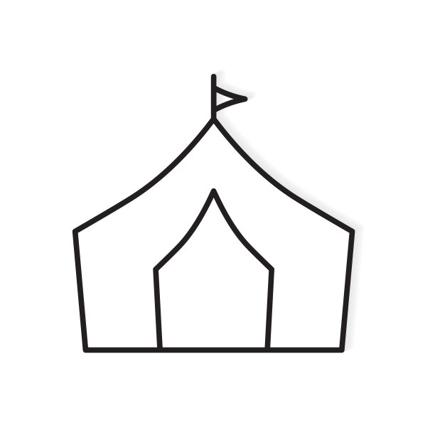 帐篷露营图标-矢量插图图片下载