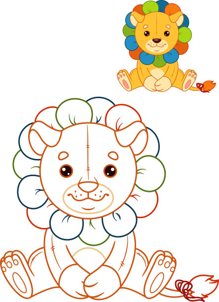 狮子玩具着色页图片下载