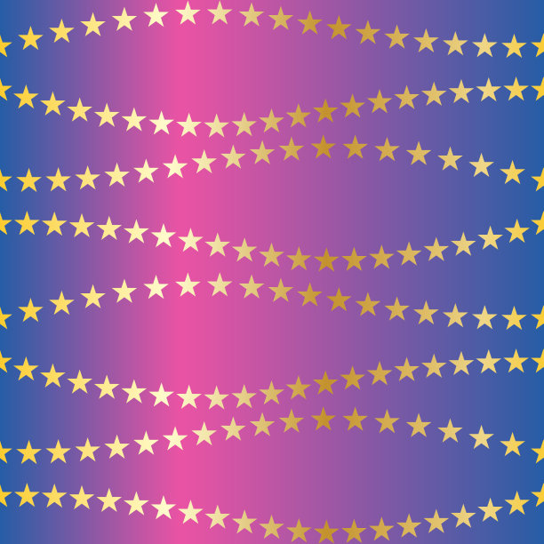 美丽的彩虹色背景与金色的星星。假日无缝模式。装饰礼物包装纸，织物，纺织品，贺卡。矢量插图EPS10图片下载