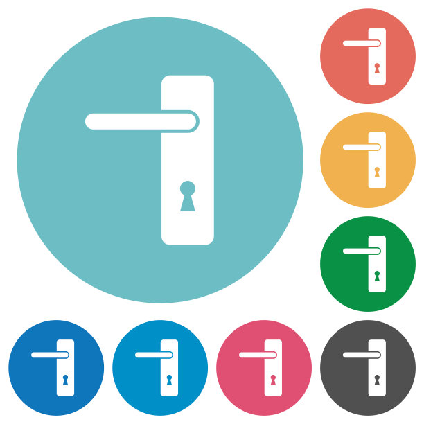 左手简单的门把手扁圆图标图片下载