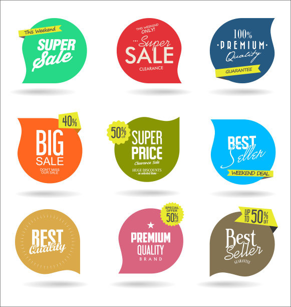 销售横幅模板设计和特别优惠标签收集素材图片