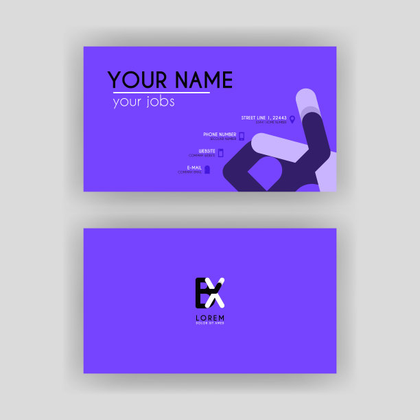 简单的名片，首字母BX圆角边。XB标志可用于市场营销，广告，促销，公司标志，标识，名片，横幅，传单，邮政，办公室代理。图片下载