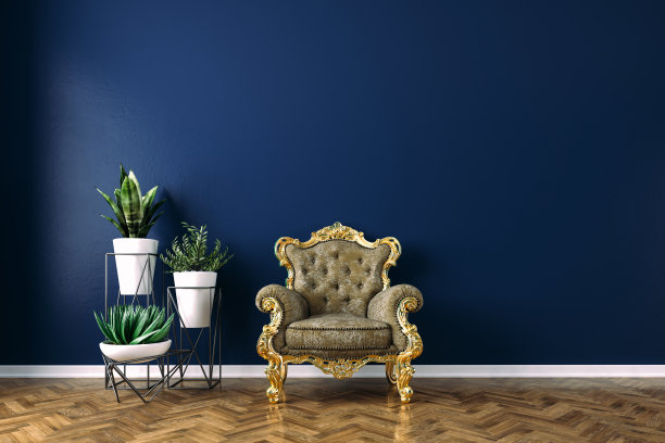 3d复古扶手椅室内渲染图片下载