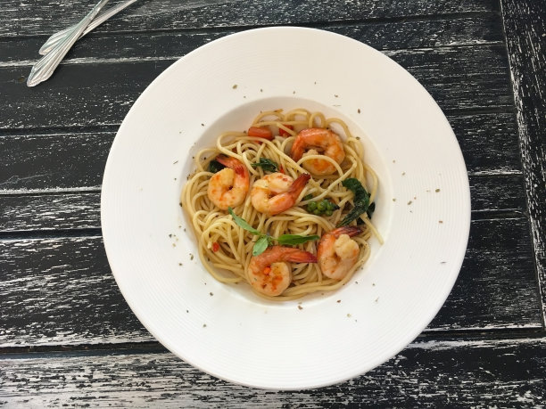 香辣虾意大利面图片下载