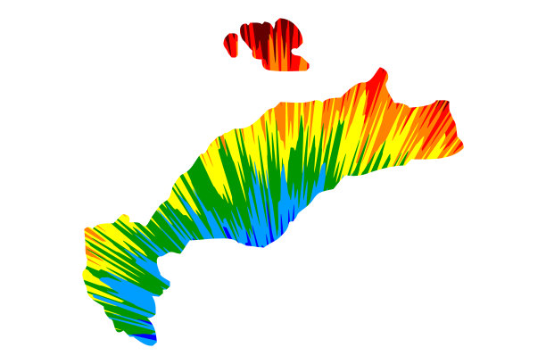 科斯-地图是设计彩虹抽象多彩的图案，科斯岛地图是彩色爆炸，图片下载