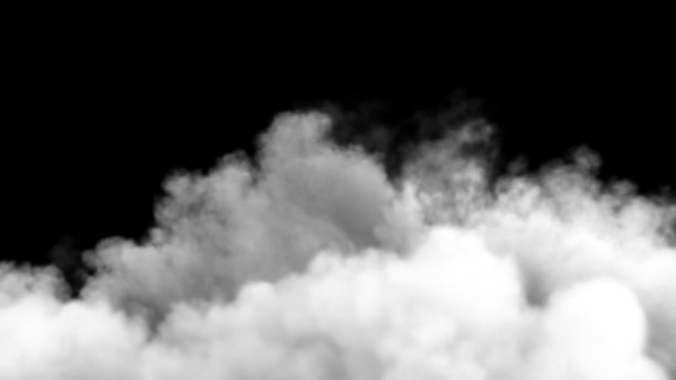 在强烈的爆炸和冲击波后不断增加的烟雾。三维渲染图片下载