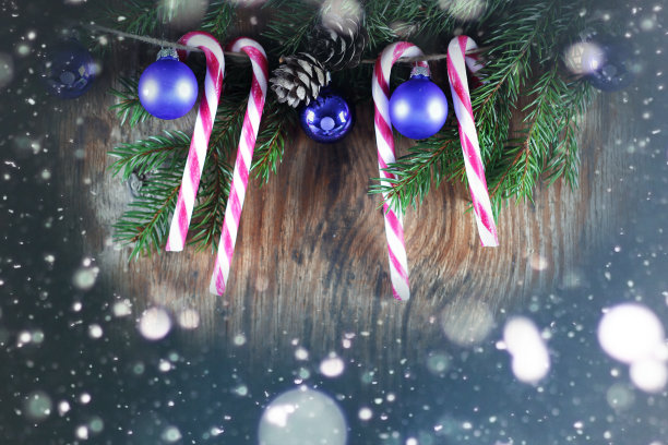 糖果棒圣诞球装饰品图片下载