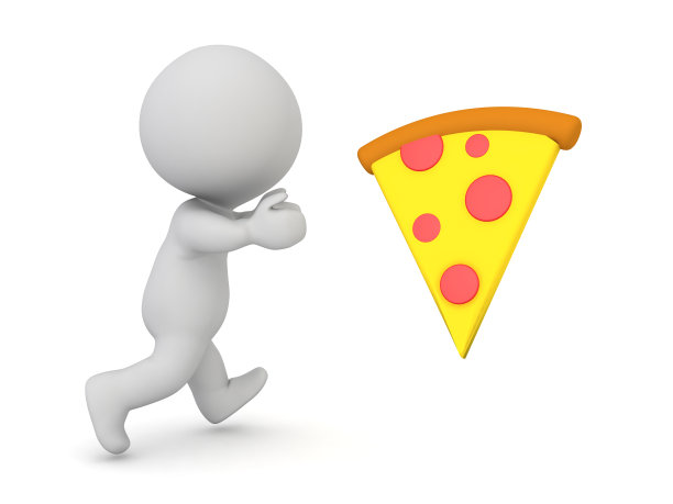 3D角色追逐披萨片图片下载
