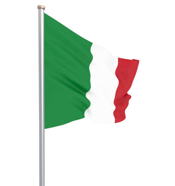 意大利国旗在风中飘扬。背景纹理。3 d渲染,波。图片下载