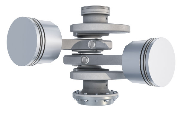 V2引擎活塞，3D渲染隔离在白色背景图片下载