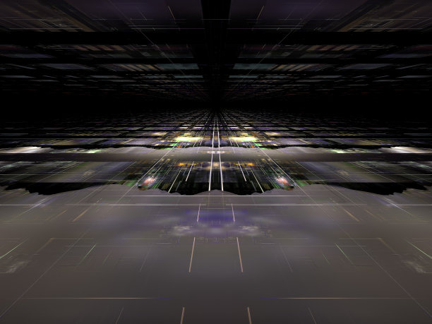 暗技术背景与透视效果-抽象数字生成图像图片下载