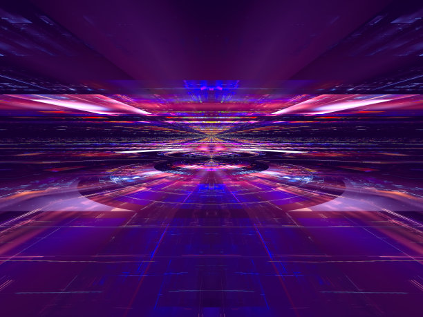 未来景观与空间站-抽象数字生成图像图片下载