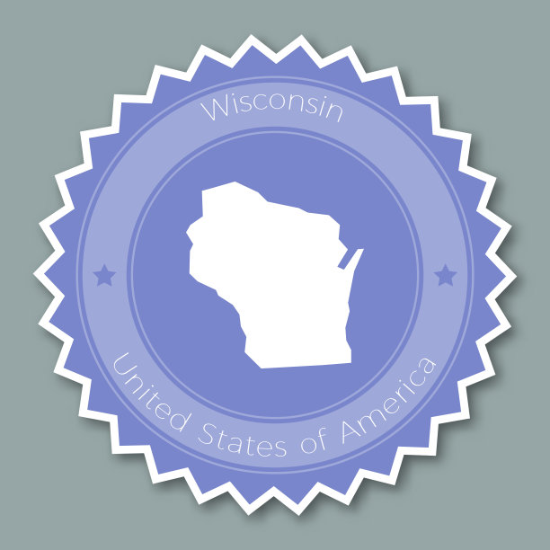 威斯康星徽章平面设计。图片下载