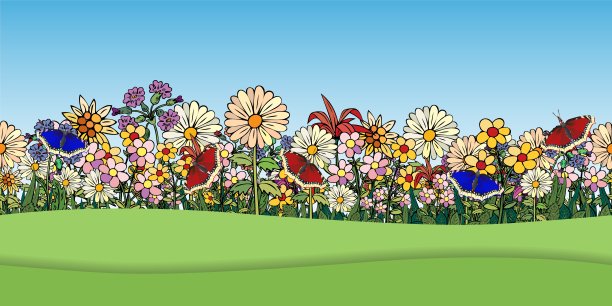 矢量无缝花卉插图。带有花卉装饰的卡片。图片下载