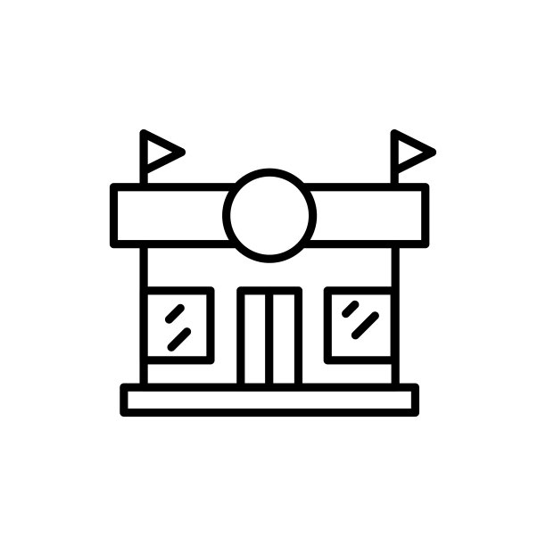 商店前面的面包房图标轮廓向量日志图片下载