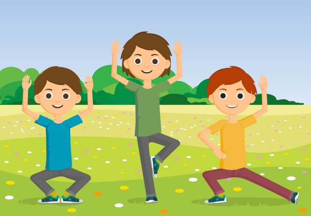 男孩做运动。良好的准备，健康的生活方式图片下载