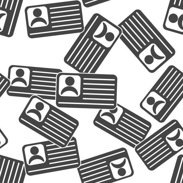 人卡、客户卡的矢量图标。带有白色背景上的照片无缝模式的识别徽章的矢量插图。图片下载
