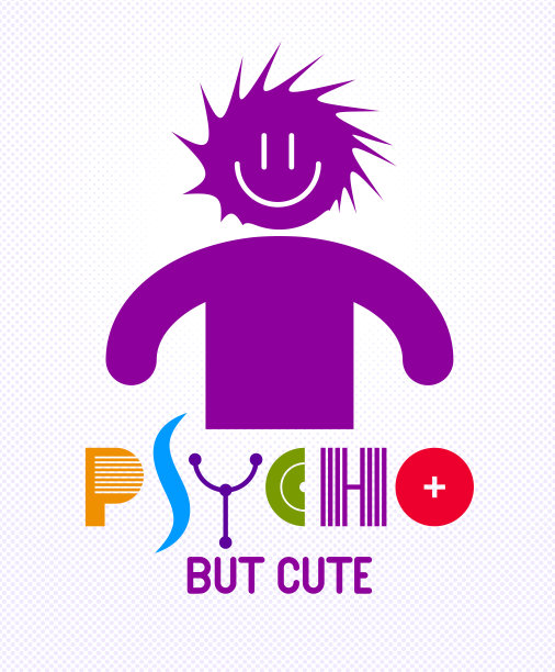 可爱但精神有趣的矢量卡通图标或海报与奇怪的表情男人图标，t恤印花或社交媒体图片。图片下载