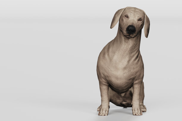 腊肠狗检查的东西与好奇的眼睛3d渲染图片下载